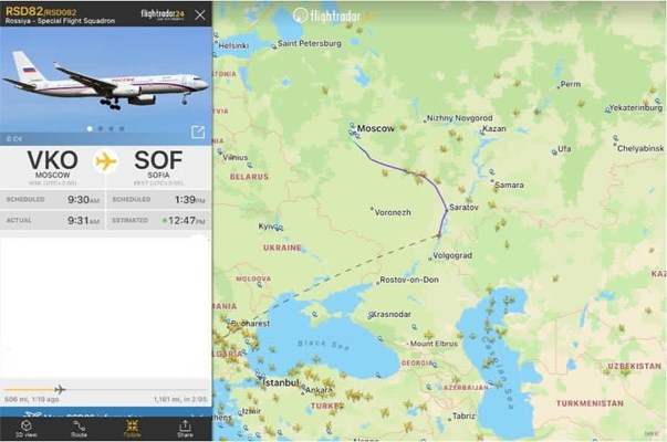 ЕКСКЛУЗИВНО! Руските самолети, които ще приберат дипломатите от София, тръгнаха от Москва