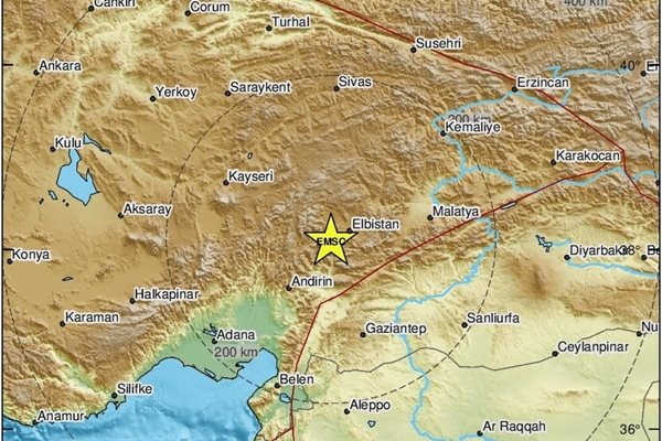 Няма край: Земетресение с магнитуд 4,7 разлюля турския окръг Кахраманмараш