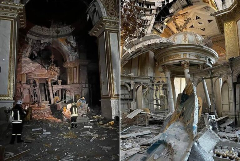 САТАНИСТИ: Русия съсипа с ракети 200-годишна катедрала в Одеса. Зеленски се закани: Ще усетят отмъщението!   СНИМКИ