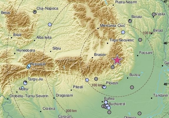 Земетресение с магнитуд 4,1 разлюля съседна Румъния