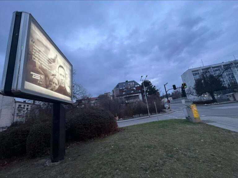 Навални гледа от билборд към руското посолство в София  СНИМКИ
