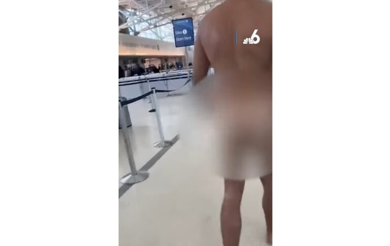 Пиян нашенец тича гол на международно летище, увиха го в чаршаф ВИДЕО 18+