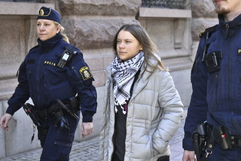 Ареустуваха Грета на входа на шведския парламент